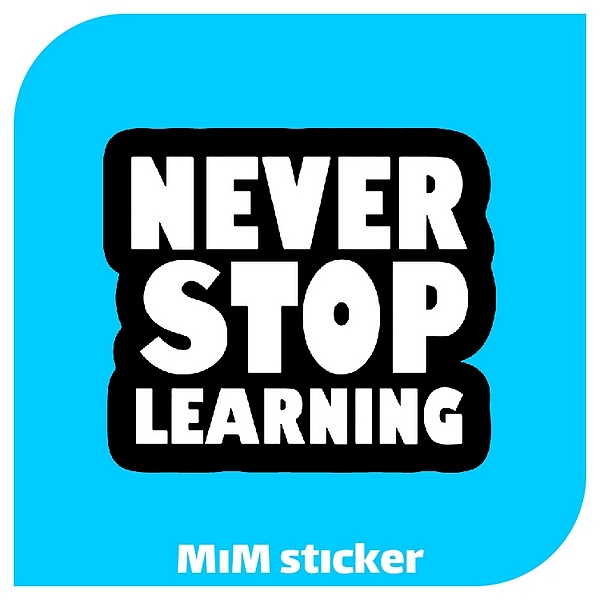 استیکر never stop learning