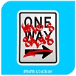 استیکر ONE WAY
