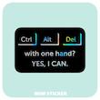 استیکر متالایز Ctrl Alt Del
