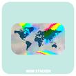 استیکر متالایز WORLD