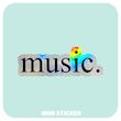 استیکر متالایز MUSIC