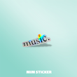 استیکر متالایز MUSIC