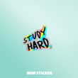 استیکر متالایز STUDY HARD