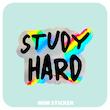 استیکر متالایز STUDY HARD