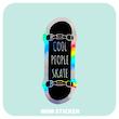 استیکر متالایز Skateboarding