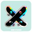 استیکر متالایز Skateboarding