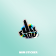 استیکر متالایز fuck you