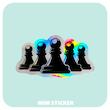 استیکر متالایز شطرنج