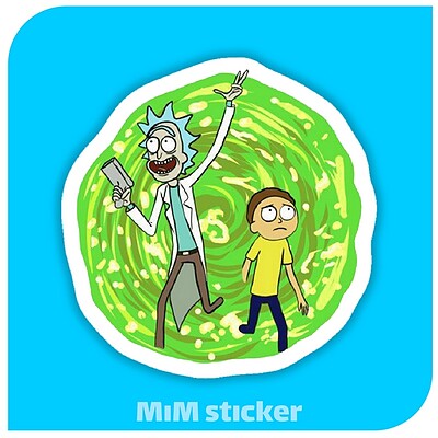 استیکر rick and morty