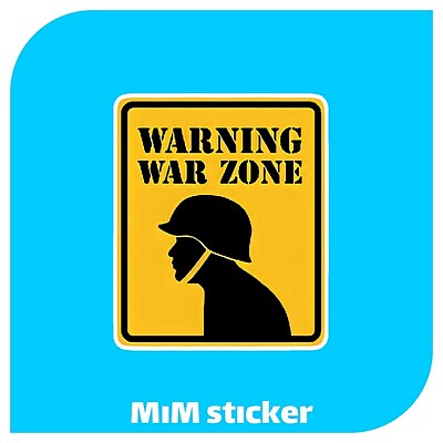 استیکر WARNING WAR ZONE