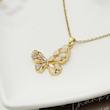 گردنبند استیل پروانه سنگ و نگین