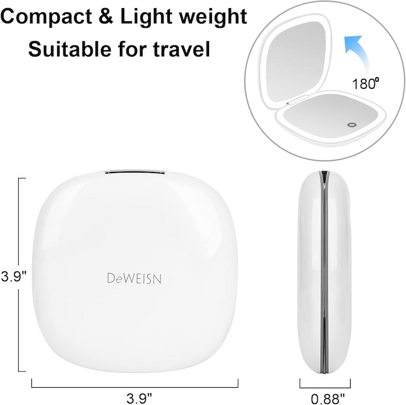 deweisn – آینه LED شارژی مدل Compact Mirror 