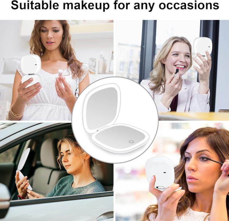 deweisn – آینه LED شارژی مدل Compact Mirror 
