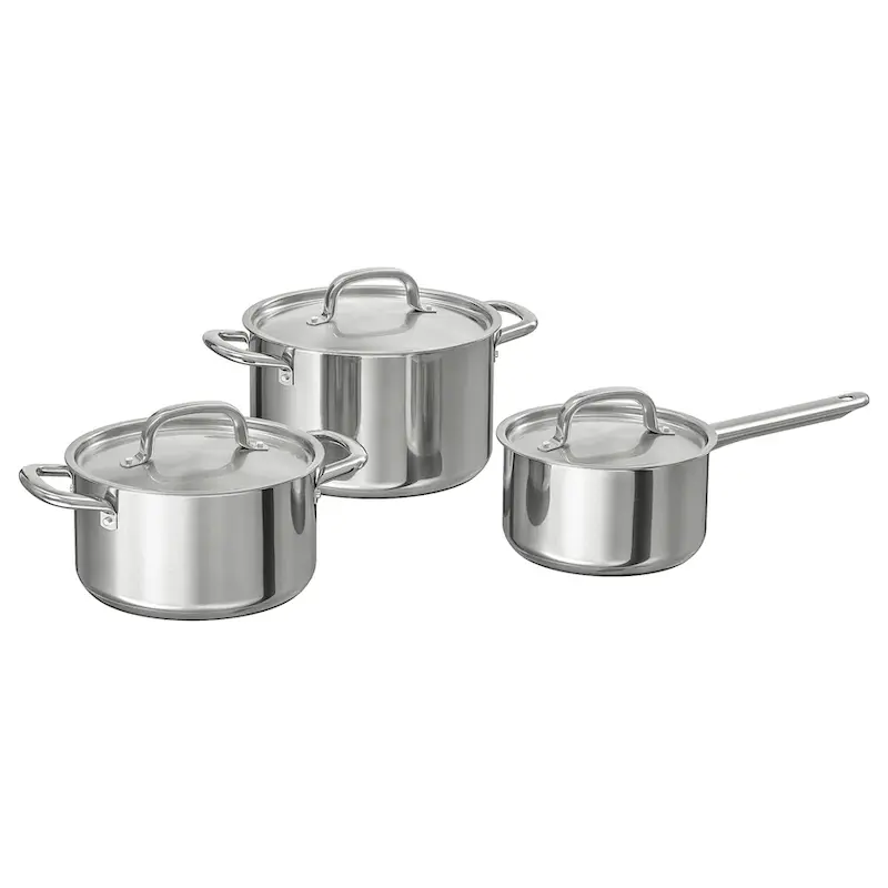 IKEA – ست قابلمه ۶ پارچه استیل ایکیا مدل IKEA 365+
