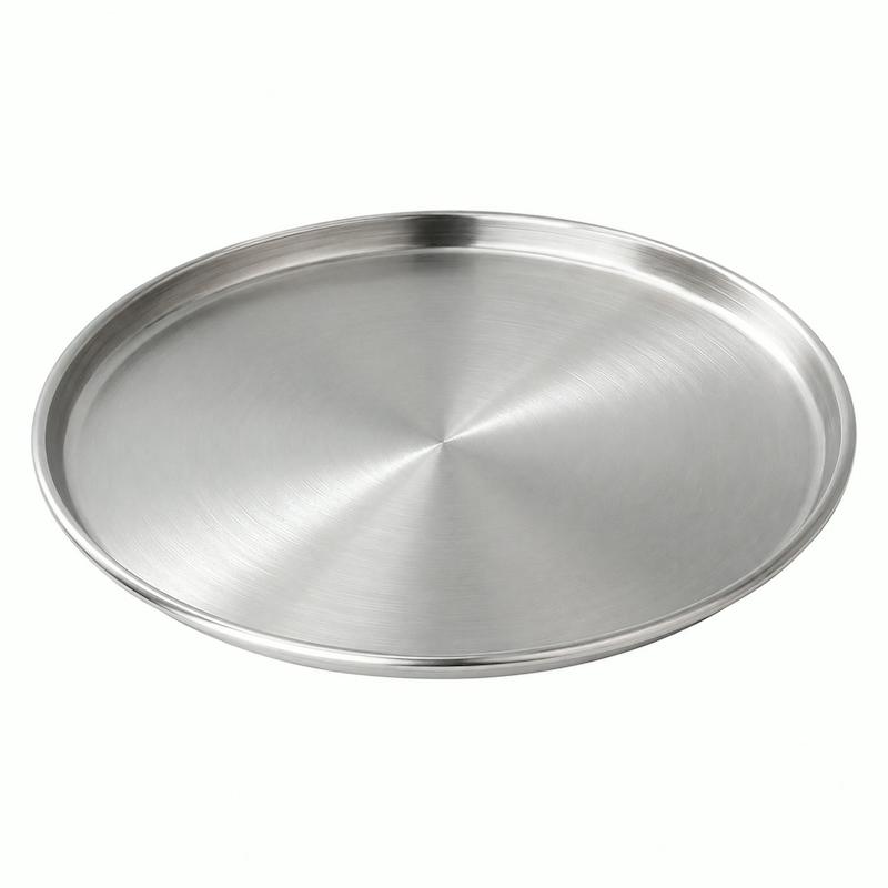 بشقاب لبه‌دار استیل ضدزنگ (قطر ۲۶ سانتی‌متر)
