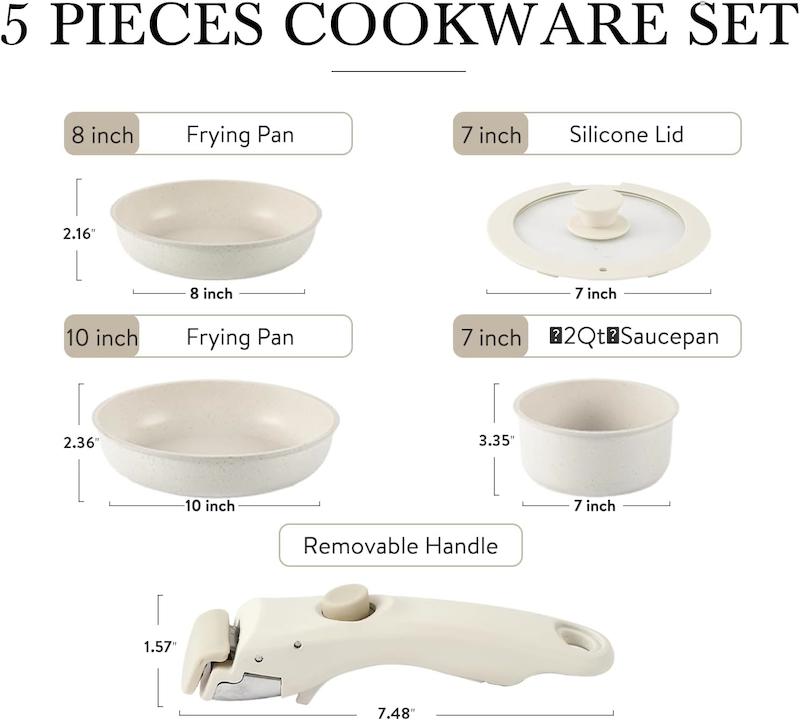 CAROTE – سرویس قابلمه و تابه ۵ پارچه کاروت