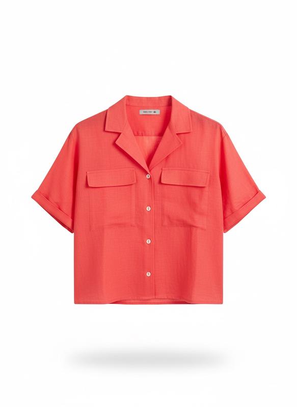 شومیز مینیمال (کرم - نارنجی)