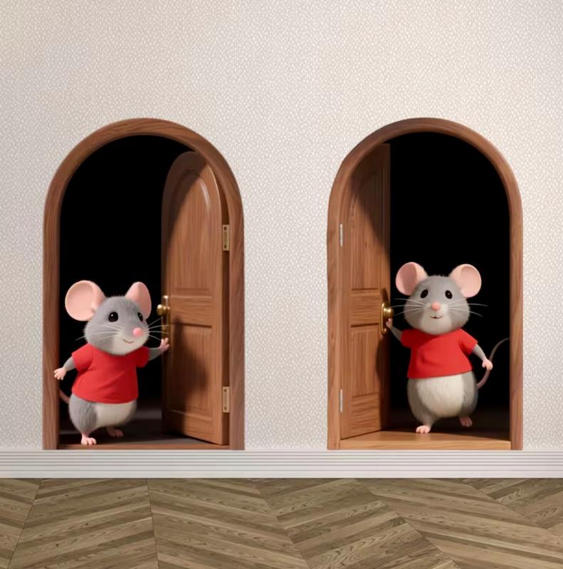استیکر دیواری موش مهمان 
