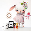 استیکر دیواری مینوی گالری مدل Rabbit little girl