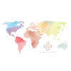 استیکر دیواری مینوی گالری مدل Watercolor Map