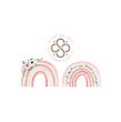 استیکر دیواری مینوی گالری مدل  Rainbow Tiny flower