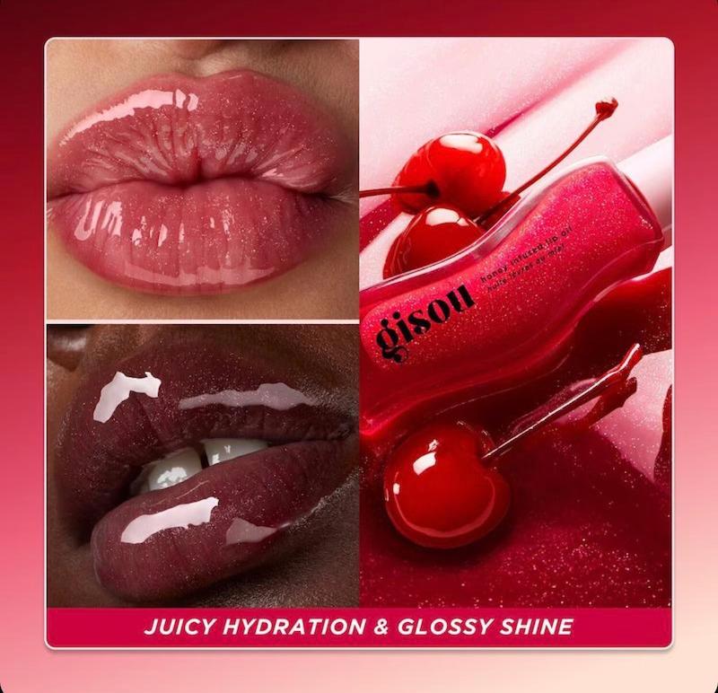 روغن لب گیسو Gisou honey infused lip oil cherry on the cake 