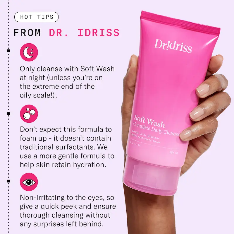 شوینده ملایم و حرفه‌ای با بافت ژله‌ای-شیری Dr. Idriss Soft Wash Complete Daily Cleanser
