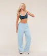 Gymshark Retro Stripe Snap Pants – Smoke Blue / Deep Petrol Blue شلوار ورزشي ابي جيم شارك