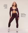 نیم تنه ورزشی زنانه جیم شارک مدل Adapt Animal Long Sleeve Crop Top رنگ Cherry Purple/Reset Pink