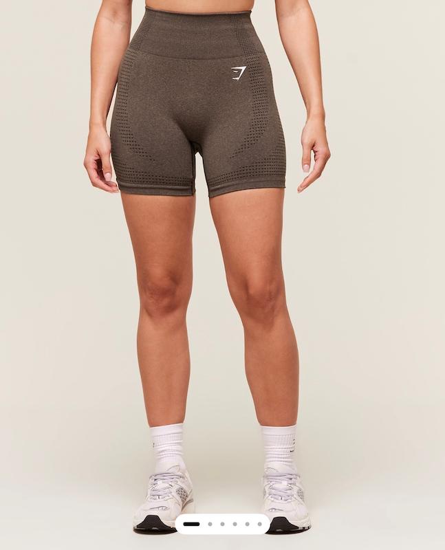 شورت ورزشی زنانه جیم شارک مدل Vital Seamless Shorts رنگ Espresso Marl