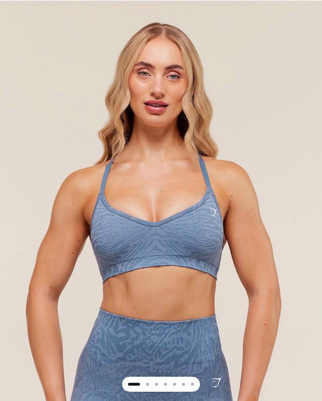 نیم تنه ورزشی زنانه جیم شارک مدل Adapt Animal Seamless Sports Bra رنگ Navy / Brand Blue