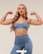 نیم تنه ورزشی زنانه جیم شارک مدل Adapt Animal Seamless Sports Bra رنگ Navy / Brand Blue