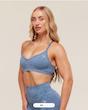 نیم تنه ورزشی زنانه جیم شارک مدل Adapt Animal Seamless Sports Bra رنگ Navy / Brand Blue