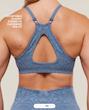 نیم تنه ورزشی زنانه جیم شارک مدل Adapt Animal Seamless Sports Bra رنگ Navy / Brand Blue