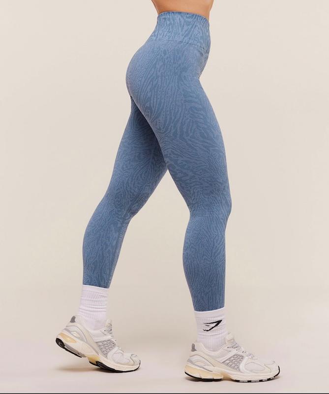 لگ ورزشی زنانه جیم شارک مدل Adapt Animal Seamless رنگ Worn Blue / Peri Blue