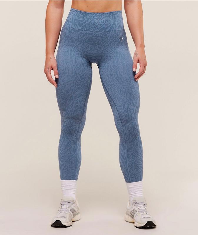 لگ ورزشی زنانه جیم شارک مدل Adapt Animal Seamless رنگ Worn Blue / Peri Blue