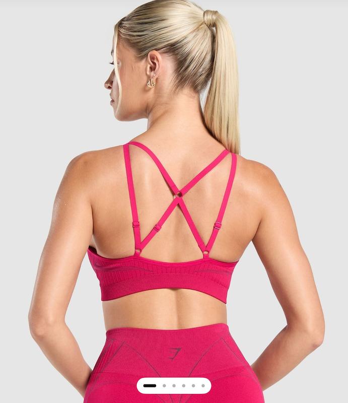 Apex Contrast Sports Bra – Build Pink / Asphalt Grey  سوتین ورزشی