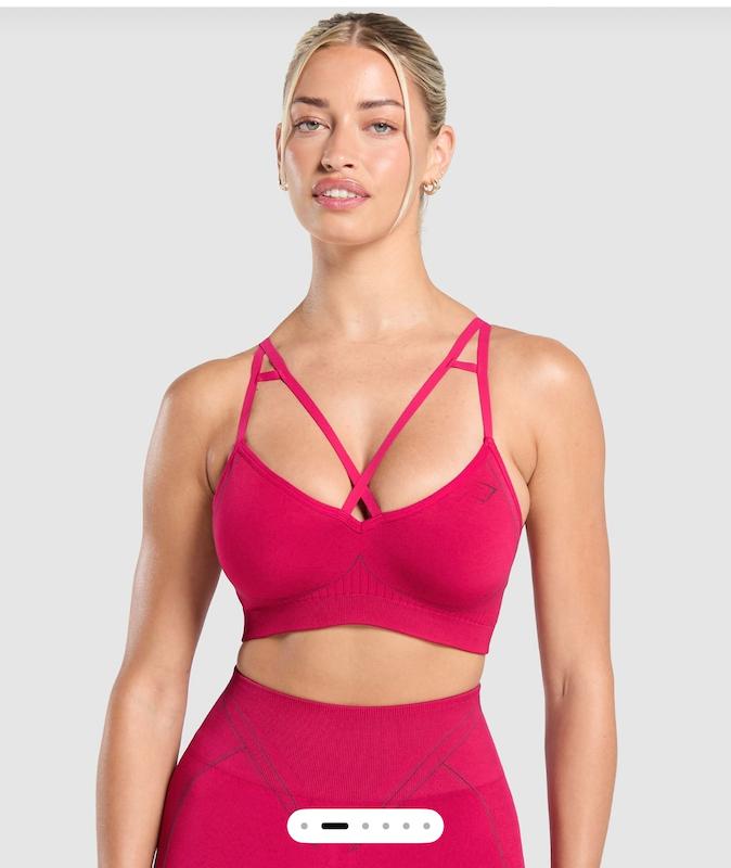 Apex Contrast Sports Bra – Build Pink / Asphalt Grey  سوتین ورزشی