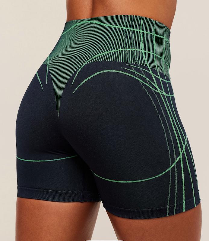 شورت Apex Seamless Shorts – Heavy Blue / Active Green 
