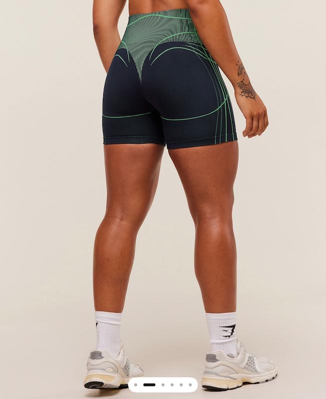 شورت Apex Seamless Shorts – Heavy Blue / Active Green 