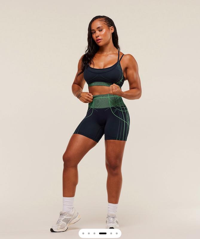 شورت Apex Seamless Shorts – Heavy Blue / Active Green 