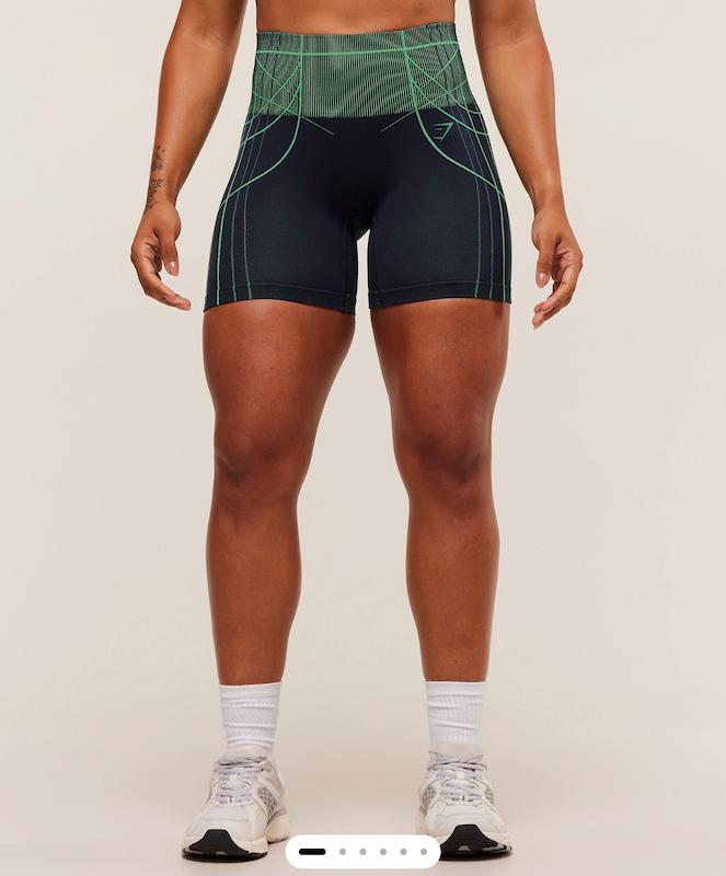 شورت Apex Seamless Shorts – Heavy Blue / Active Green 