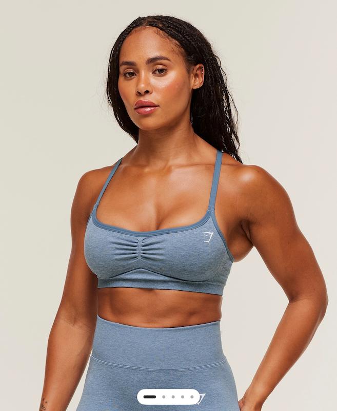 Lift Seamless Sports Bra – Worn Blue / Peri Blue Marl نيم تنه ورزشي جيم شارك