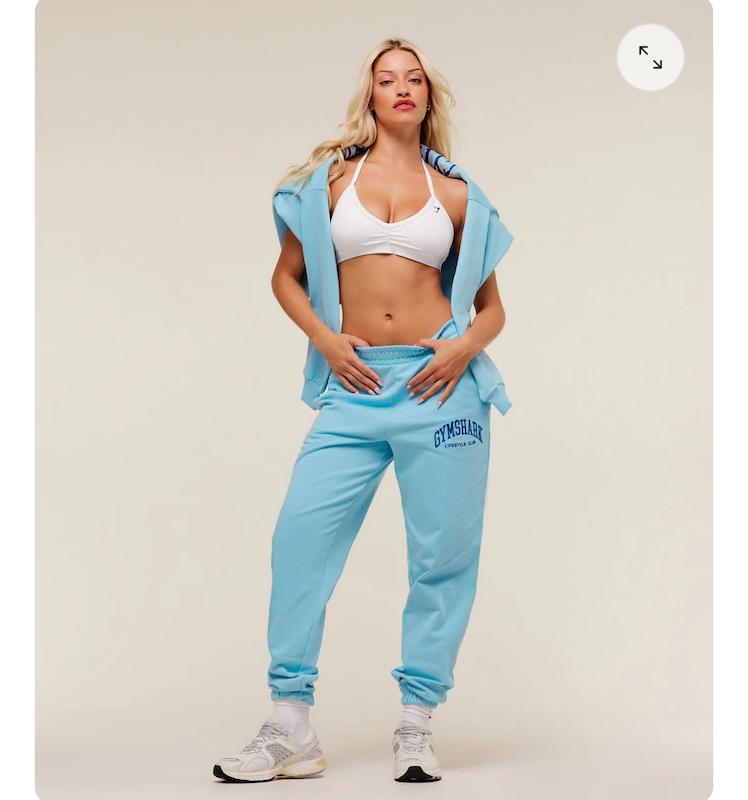 Collegiate Graphic Joggers – Athletic Light Blue شلوار اسلش جيم شارك