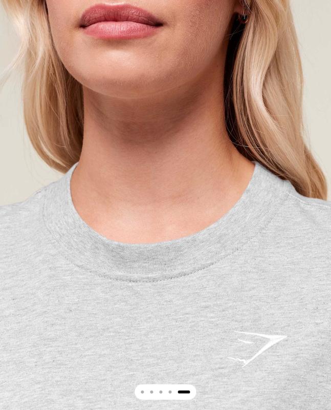 Training Oversized T-Shirt – Light Grey Marl تيشرت خاكستري جيم شارك