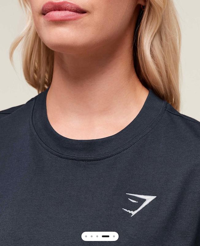 Training Oversized T-Shirt Heavy Blue size S تيشرت جيم شارك رنگ سرمه اي