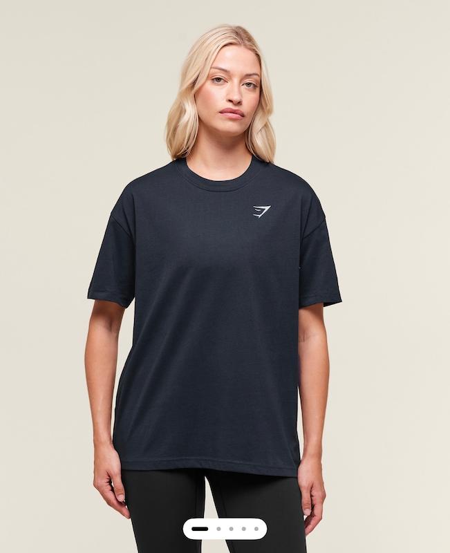 Training Oversized T-Shirt Heavy Blue size S تيشرت جيم شارك رنگ سرمه اي