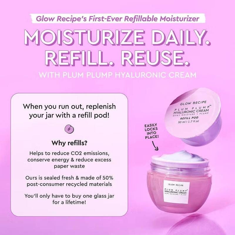 Plum Plump Refillable Hyaluronic Acid Moisturizer Glow Recipe