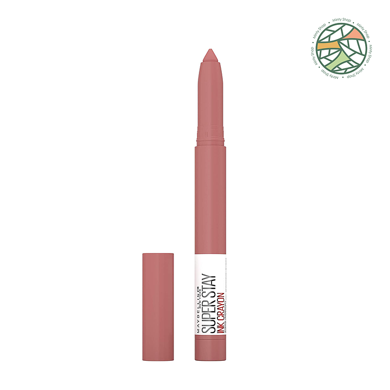 رژلب مدادی میبلین رنگ On the Grind 105 مدل Superstay Ink Crayon