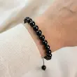 دستبند مهره گرد تورمالین سیاه